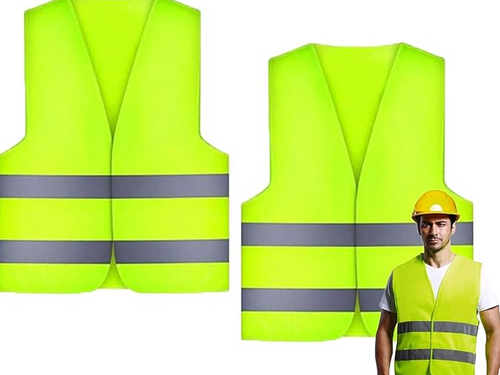10 Adet, Reflektörlü Yelek, Süper Parlak Neon Şeritler, Ayarlanabilir Cırt Cırtlı Kapatma, İnşaat, Trafik, Koşu, Güvenlik ve Depolama için Unisex.
