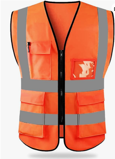 Warnwesten – Reflektierende Arbeitsjacken, superhelle neongelb-orange Streifen, strapazierfähiges, hochsichtbares Gewebe, Unisex für Bauwesen, Verkehr, Laufen, Sicherheit, Lagerhaltung – für Damen und Herren