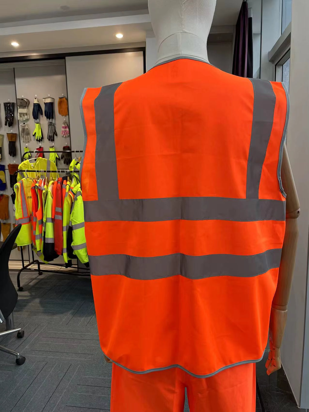 Warnwesten – Reflektierende Arbeitsjacken, superhelle neongelb-orange Streifen, strapazierfähiges, hochsichtbares Gewebe, Unisex für Bauwesen, Verkehr, Laufen, Sicherheit, Lagerhaltung – für Damen und Herren